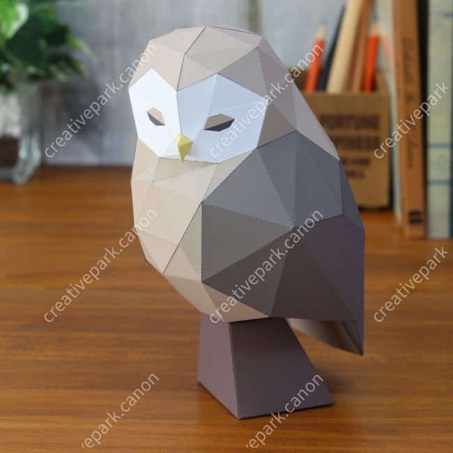 Полигональная сова paper model