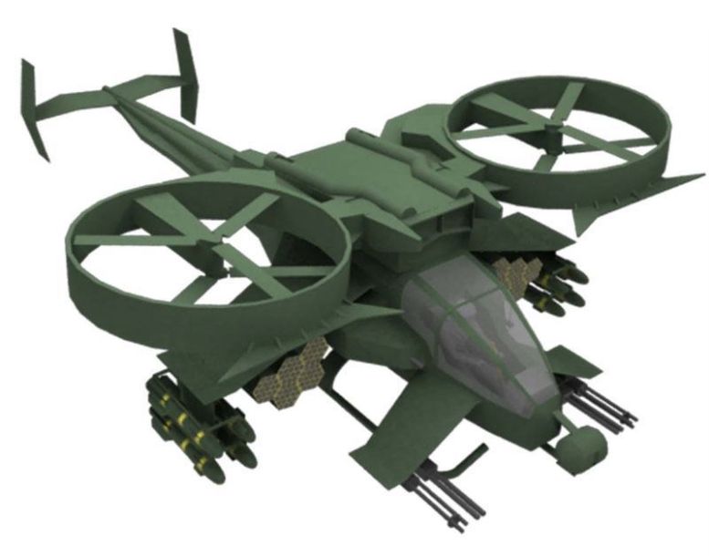 Вертолет AT-99 Скорпион (Аватар), масштаб 1:48 paper model