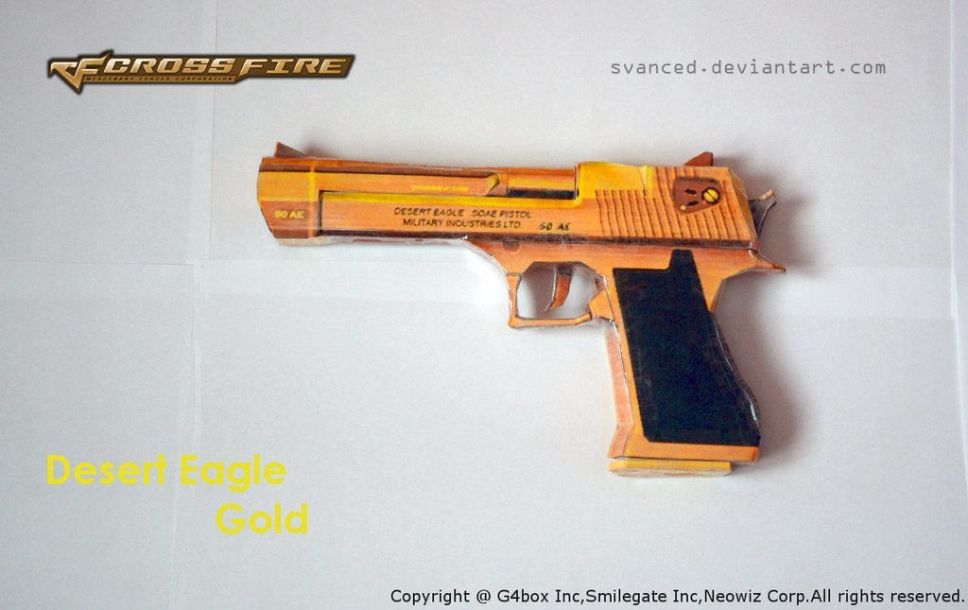 Пистолет Desert Eagle Gold (Crossfire) paper model