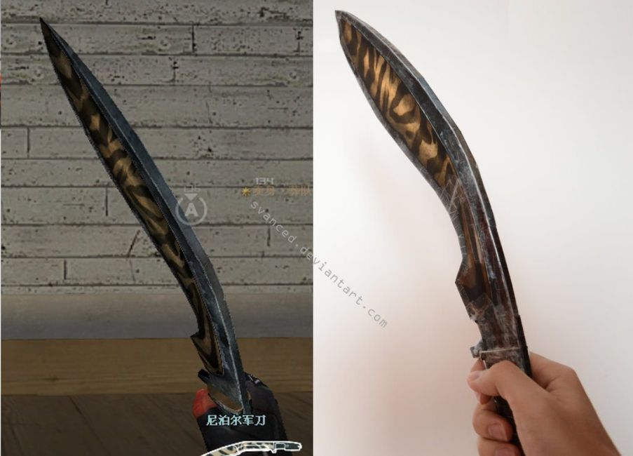 Нож Kukri-Tiger (CrossFire) paper model