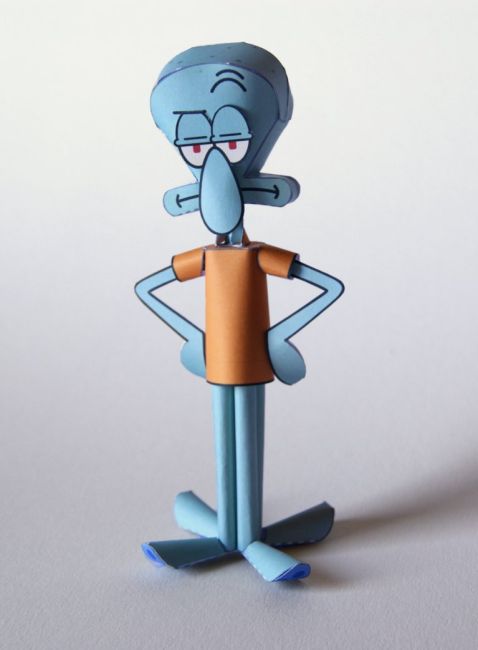 Осьминог Сквидвард (Губка Боб Квадратные Штаны) paper model