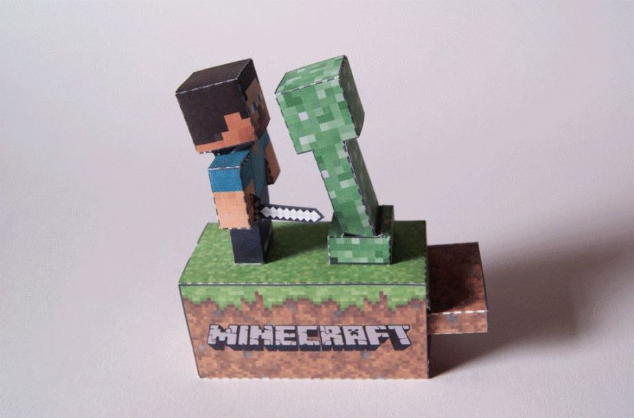 Движущийся манекен Minacraft paper model